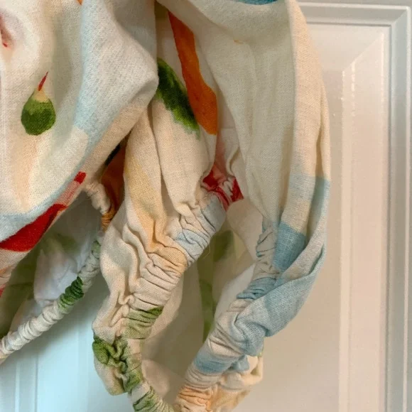 Farm Rio Tropical Linen Crop Top Women's Sz XS Tube Shirt Multi Colored Beach - Picture 6 of 10